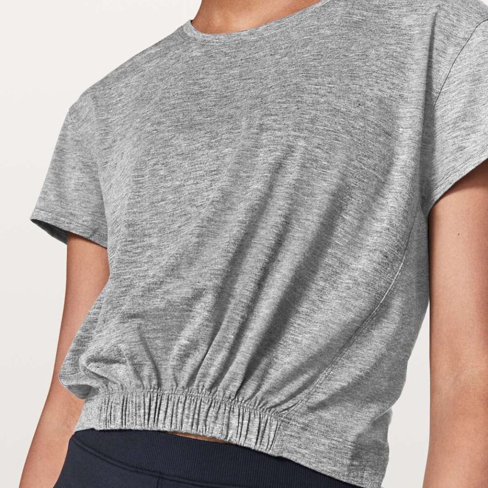 Lululemon Short Notice Tee Heathered Black